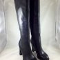 SAM EDELMAN BLACK LEATHER ATHLETIC FIT CHUNKY HEEL BOOTS SIZE 6