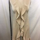 LILLY PULITZER CREAM CASHMERE SLEEVELESS RUFFLE OPEN SWEATER SIZE L