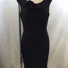 CALVIN KLEIN BLACK SLEEVELESS ROSETTE DETAIL DRESS SIZE 8
