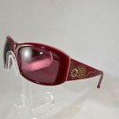 JUDITH LEIBER JL 1142 RED LARGE RECTANGLE FAN DESIGN SUNGLASSES