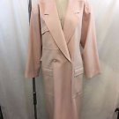 ESCADA VINTAGE PINK WOOL DOUBLE BREASTED FULL LENGTH COAT SIZE 34