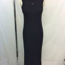 CHANEL BLACK CASHMERE RIBBED KNIT MOCK TURTLENECK SLEEVELESS MAXI DRESS SIZE 38