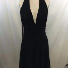 ABS BY ALLEN SCHWARTZ BLACK EMPIRE HALTER DRESS SIZE 8