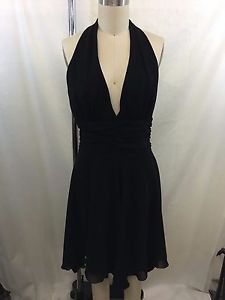 ABS BY ALLEN SCHWARTZ BLACK EMPIRE HALTER DRESS SIZE 8