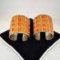 GIANFRANCO FERRE BROWN GENUINE ALLIGATOR CUFFS