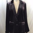 HALOGEN PLUM IRIDESCENT VELVET BLAZER SIZE M