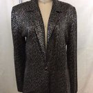 ST JOHN BY MARIE GRAY VINTAGE BLACK/ COPPER PAILETTES KNIT BLAZER SIZE 8