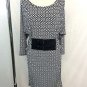 MICHAEL MICHAEL KORS BLACK/ WHITE GEO PRINT BELTED JERSEY DRESS SIZE XS