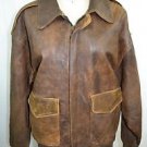 AVIREX VINTAGE BROWN DISTRESSED LEATHER BOMBER JACKET SIZE MEDIUM