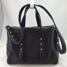 ALEXANDER WANG BLACK TEXTURED LEATHER STUDDED TOTE W/ SHOULDER STRAP