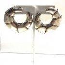 Vintage 80’s Large Sterling Silver and 14k Gold Crescent Shaped Earrings