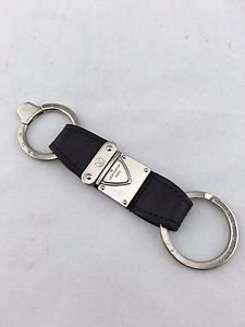 LOUIS VUITTON PORTE CLES BLACK LEATHER VALET KEY RING