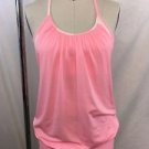 LULULEMON ATHLETICA PINK/ CREAM STRIPED BRA OVERLAY WORKOUT TANK SIZE 4