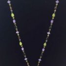Sorrelli purple green yellow Crystal Necklace 18" with pendent