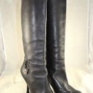 DIOR BLACK SOFT LEATHER ROUND TOE STILETTO BOOTS SIZE 38