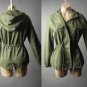 HEI HEI ARMY GREEN QUILTED CARGO JACKET W/ REMOVABLE FLEECE LINING SIZE 10