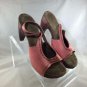 COLLEEN CORDERO SALMON LEATHER STUDDED SLINGBACK CLOGS SIZE 9