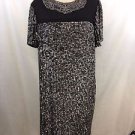 ADAM ADAM LIPPES SILVER SEQUIN JEWELED TRIM COCKTAIL DRESS SIZE 10