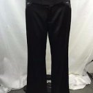 VIVIENNE TAM BLACK SATIN/ LEATHER MESH DETAIL EVENING PANTS SIZE M