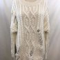 JOA CREAM CABLE KNIT DISTRESSED PARTS OVERSIZE SWEATER SIZE XS