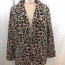 CHICOS CAMEL LEOPARD VELVETEEN L/S JACKET SIZE 1 RETAIL $129