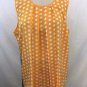 MICHAEL MICHAEL KORS VINTAGE YELLOW/ WHITE DOT PLEATED SLVLS TOP SIZE L