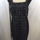 CALVIN KLEIN GRAY/ BLACK TWO BUTTON FRONT EMPIRE DRESS SIZE 12
