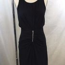 BAILEY 44 BLACK RUCHED ZIP FRONT DETAIL SLEEVELESS DRESS SIZE XS