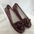 MIU MIU BUFFALO BROWN COCCO SLIP ON MOCCASINS SIZE 39.5 RETAIL $295