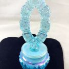 FENTON USA CARNIVAL BLUE GLASS PERFUME BOTTLE
