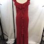 STYLE CALIFORNIA RED SILK RUFFLE GOWN SIZE 6P