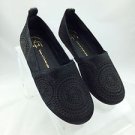 HOUSE OF HARLOW 1960 BLACK CIRCLE LASER CUT PONY HAIR FLATS SIZE 37