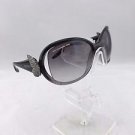 VALENTINO BLACK LARGE SILVER TONE BUTTERFLY ARM SUNGLASSES