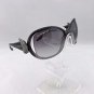 VALENTINO BLACK LARGE SILVER TONE BUTTERFLY ARM SUNGLASSES