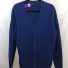 BOSS HUGO BOSS BLUE COTTON CASHMERE V-NECK CARDIGAN SIZE XL