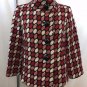 MILLY RED/ CREAM/ BLACK ROUND PRINT WOOL SWING JACKET SIZE 2
