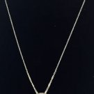 .925 Sterling Silver Circle Chain Pendent Necklace 15"
