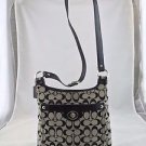 COACH OPTIC BLACK/ GRAY SIGNATURE CROSS BODY BAG