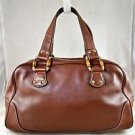 GUCCI BROWN LEATHER BAMBOO DETAIL TWO STRAP SATCHEL BAG