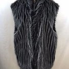 A FURGERY ORIGINAL BLACK/ WHITE FAUX FUR OPEN VEST ONE SIZE