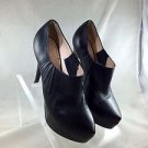 NANDO MUZI NAPA BLACK LEATHER PLATFORM BOOTIES SIZE 38.5