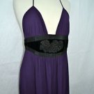 INGWA MELERO AUBERGINE/ PURPLE TILIA SPAGHETTI MAXI DRESS RAYON SIZE LARGE