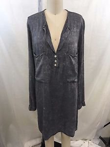 ANGELA MARA GRAY TWO POCKET TUNIC DRESS SIZE LARGE