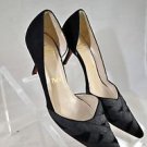 CHRISTIAN LOUBOUTIN BLACK SUEDE RIBBON DETAIL PUMPS SIZE 36