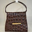 PERLINA BROWN FAUX CROCODILE EMBOSSED LEATHER TOTE