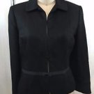 ANN TAYLOR LOFT BLACK RIBBON BOW WAIST DETAIL LINEN JACKET SIZE 2