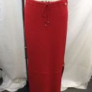 ST JOHN SPORT RED DRAWSTRING KNIT MID CALF SKIRT SIZE P