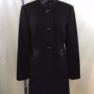 DONNA DEGNAN BLACK EMBOSSED MANDARIN COLLAR PEACOAT SIZE 8