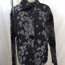 BRIGITTE NYC BLACK/ GRAY EMBROIDERED 2 BUTTON JACKET SIZE SMALL