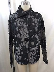 BRIGITTE NYC BLACK/ GRAY EMBROIDERED 2 BUTTON JACKET SIZE SMALL